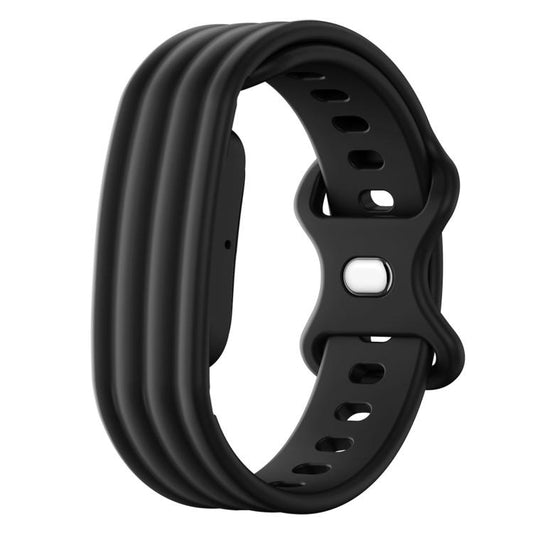 For Google Fitbit Air Solid Color Butterfly Buckle Silicone Watch Band, Size: S, Size: L