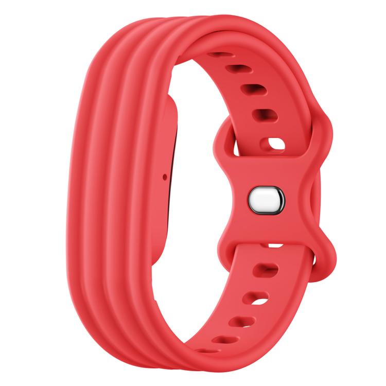 For Google Fitbit Air Solid Color Butterfly Buckle Silicone Watch Band, Size: S, Size: L