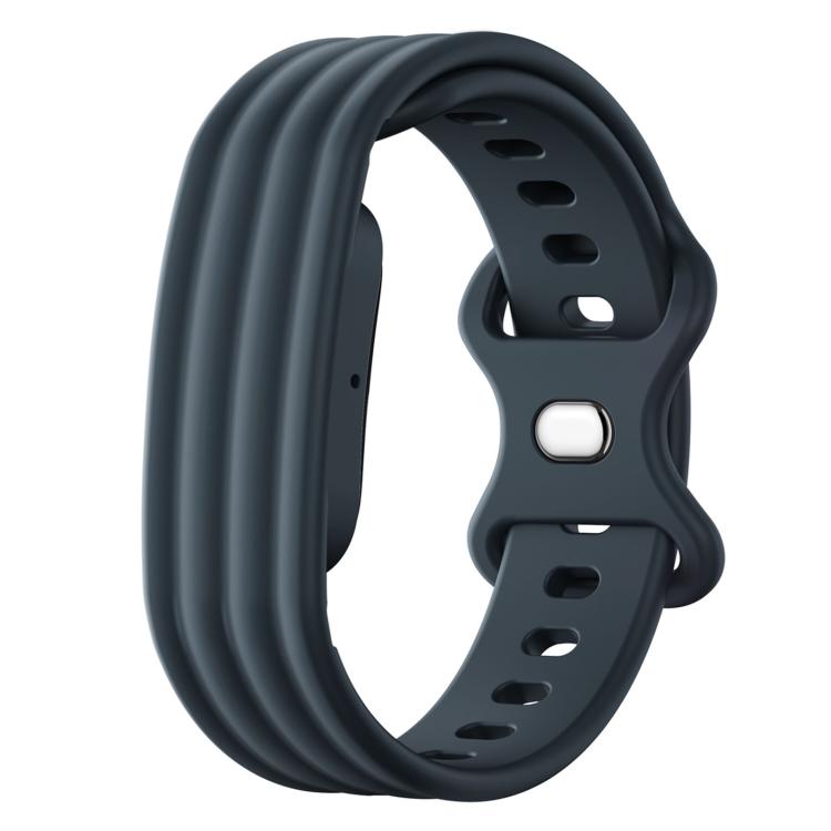 For Google Fitbit Air Solid Color Butterfly Buckle Silicone Watch Band, Size: S, Size: L