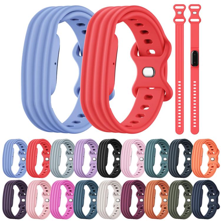 For Google Fitbit Air Solid Color Butterfly Buckle Silicone Watch Band, Size: S, Size: L