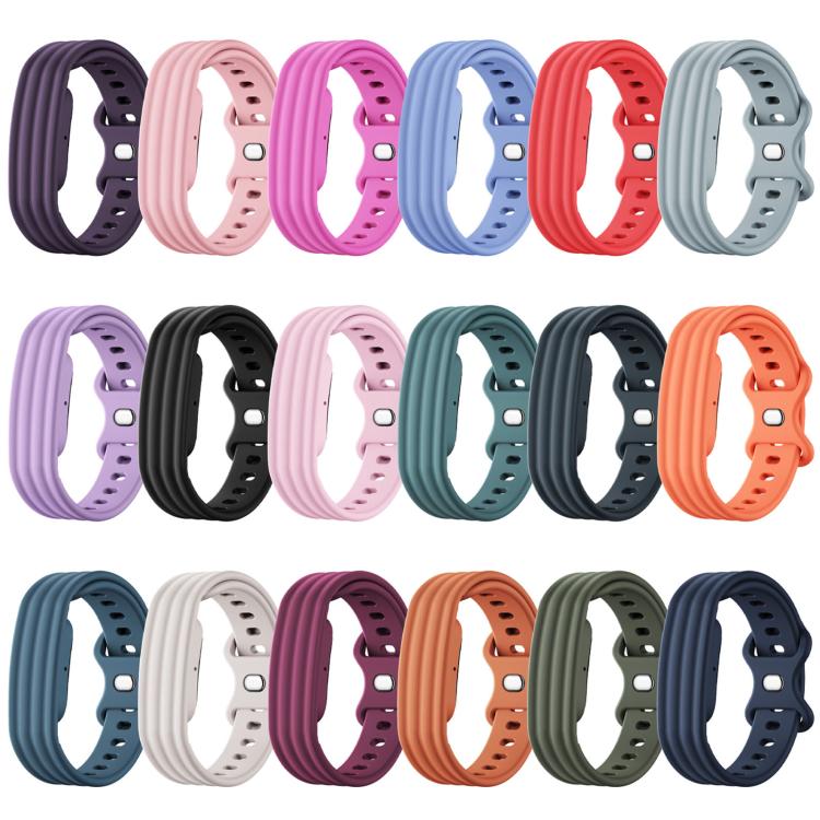For Google Fitbit Air Solid Color Butterfly Buckle Silicone Watch Band, Size: S, Size: L