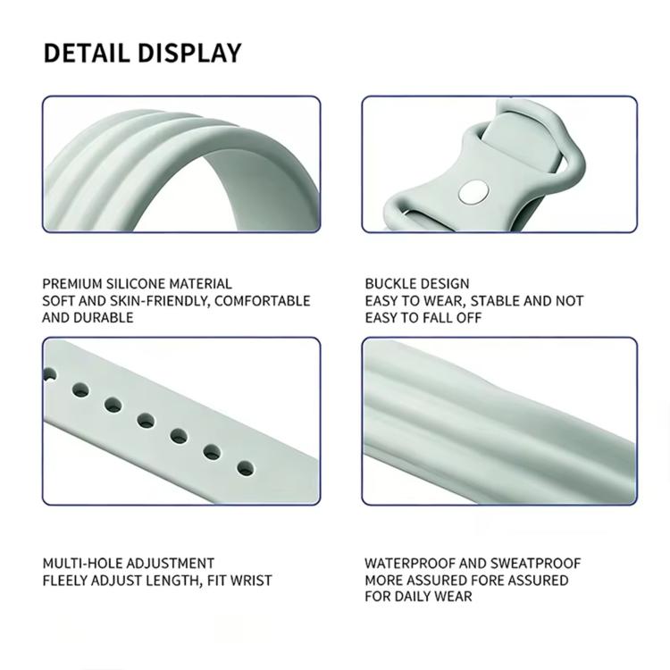 For Google Fitbit Air Solid Color Butterfly Buckle Silicone Watch Band, Size: S, Size: L