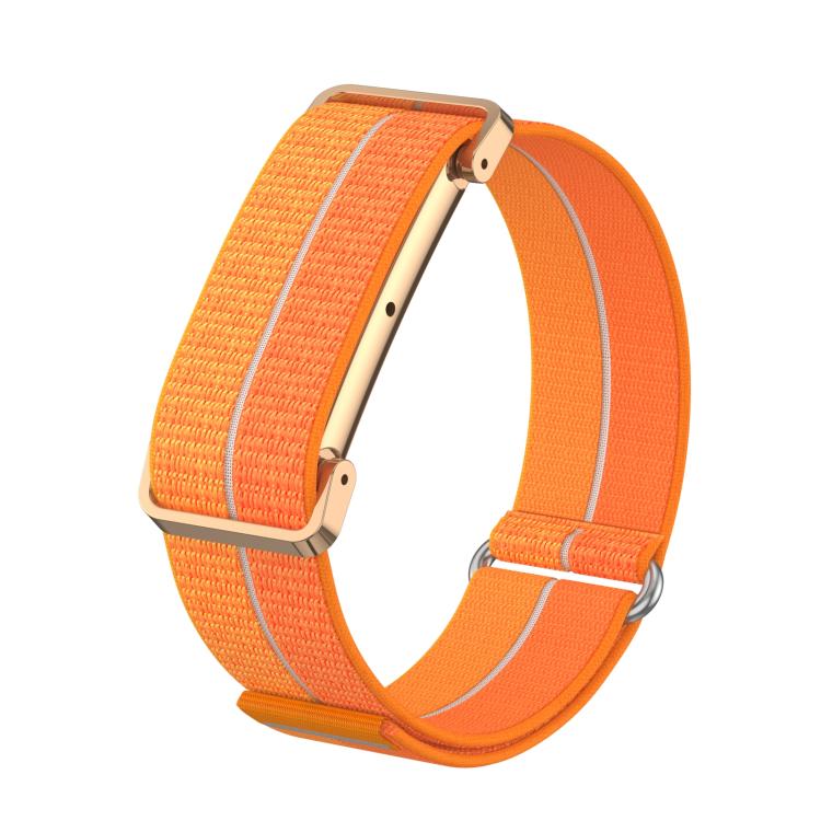 Metal Case Hybrid Feather Light Nylon Hook and Loop Fastener Watch Band, For Google Fitbit Air