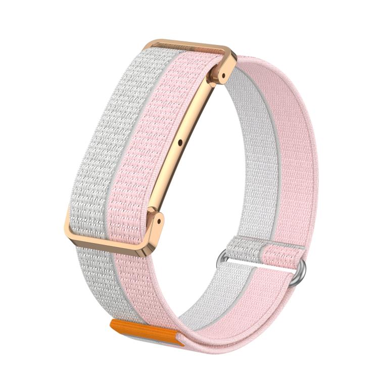 Metal Case Hybrid Feather Light Nylon Hook and Loop Fastener Watch Band, For Google Fitbit Air