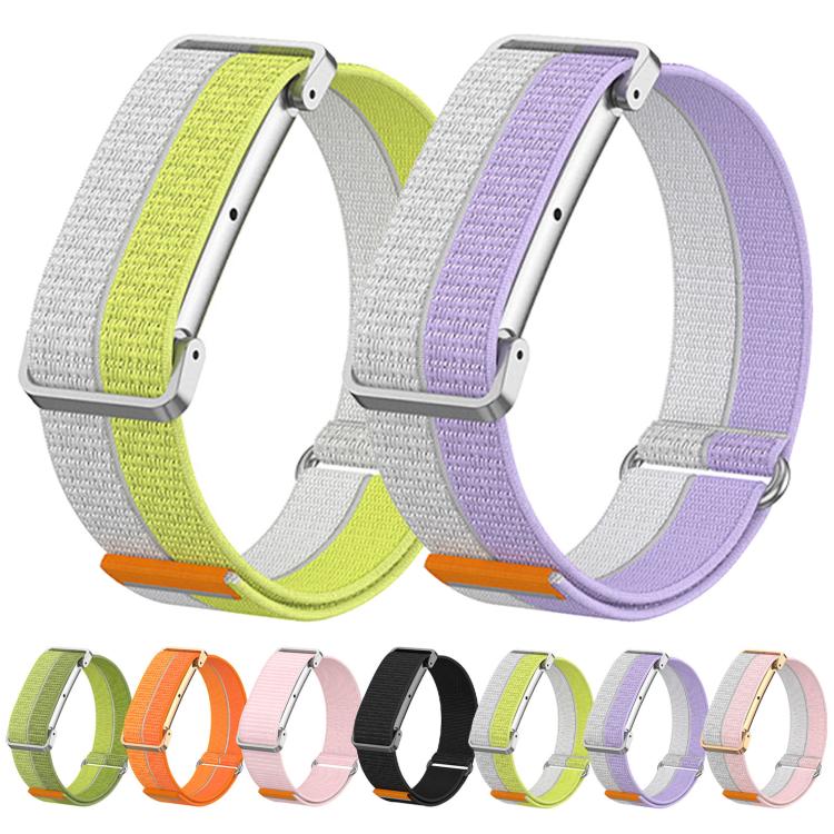 Metal Case Hybrid Feather Light Nylon Hook and Loop Fastener Watch Band, For Google Fitbit Air