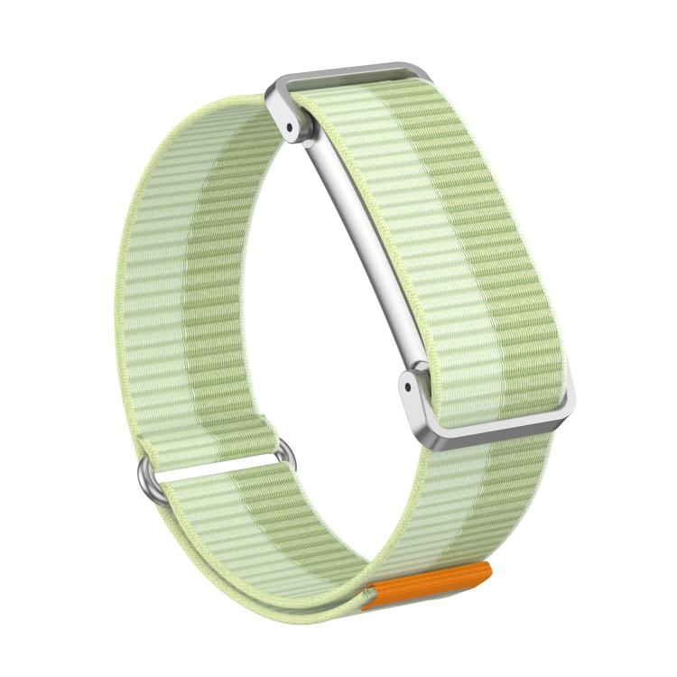 Metal Case Hybrid Nylon Hook and Loop Fastener Watch Band, For Google Fitbit Air
