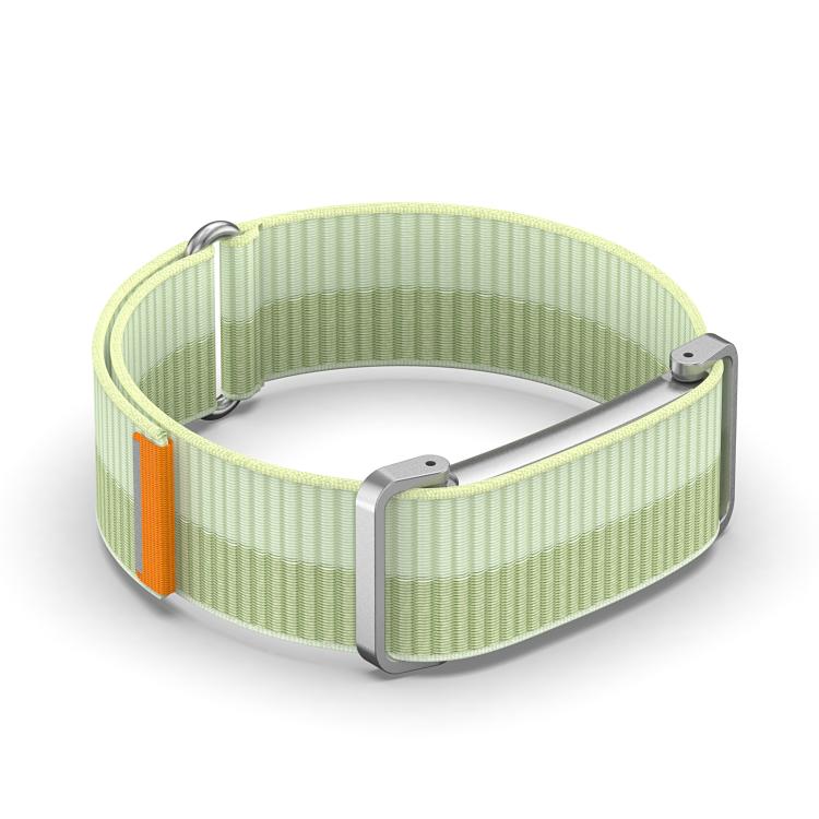 Metal Case Hybrid Nylon Hook and Loop Fastener Watch Band, For Google Fitbit Air