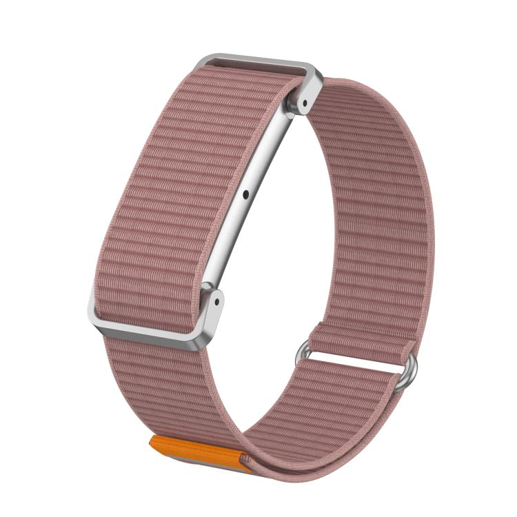 Metal Case Hybrid Nylon Hook and Loop Fastener Watch Band, For Google Fitbit Air