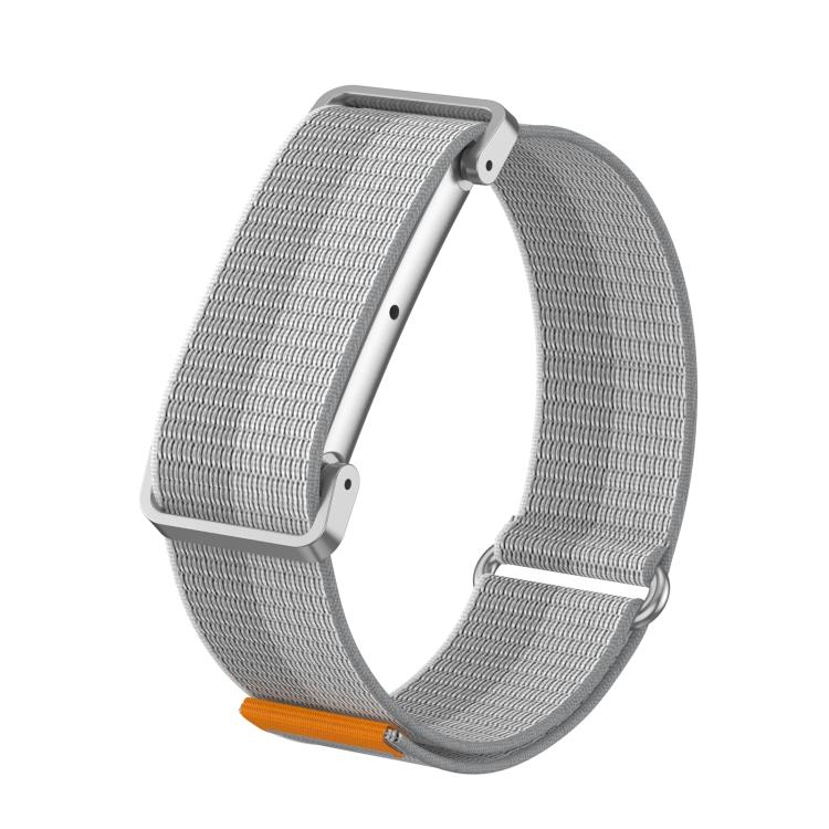 Metal Case Hybrid Nylon Hook and Loop Fastener Watch Band, For Google Fitbit Air