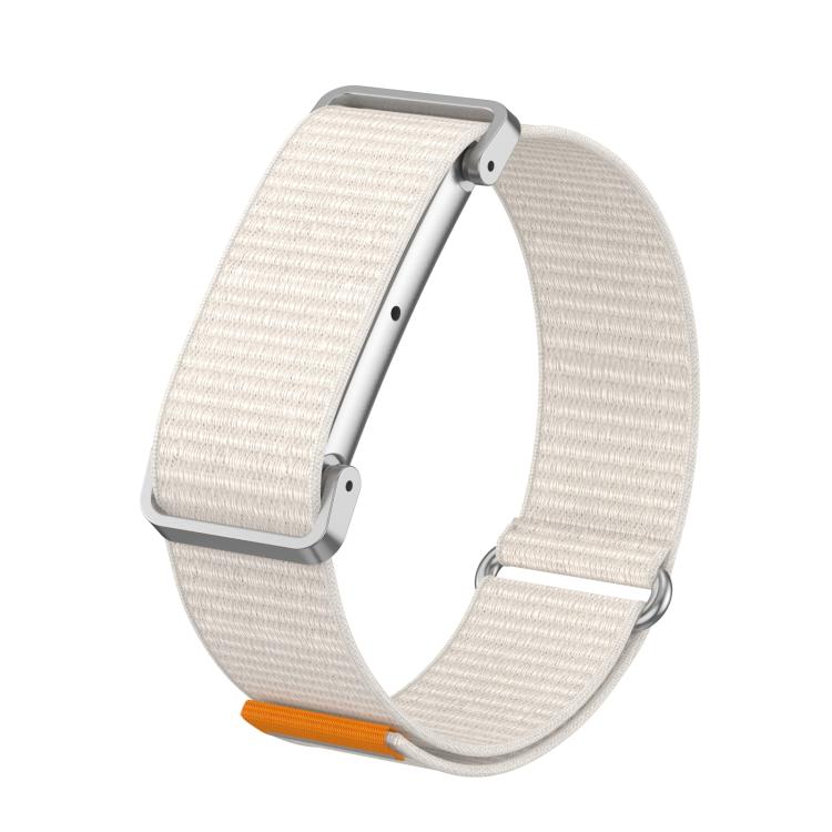 Metal Case Hybrid Nylon Hook and Loop Fastener Watch Band, For Google Fitbit Air