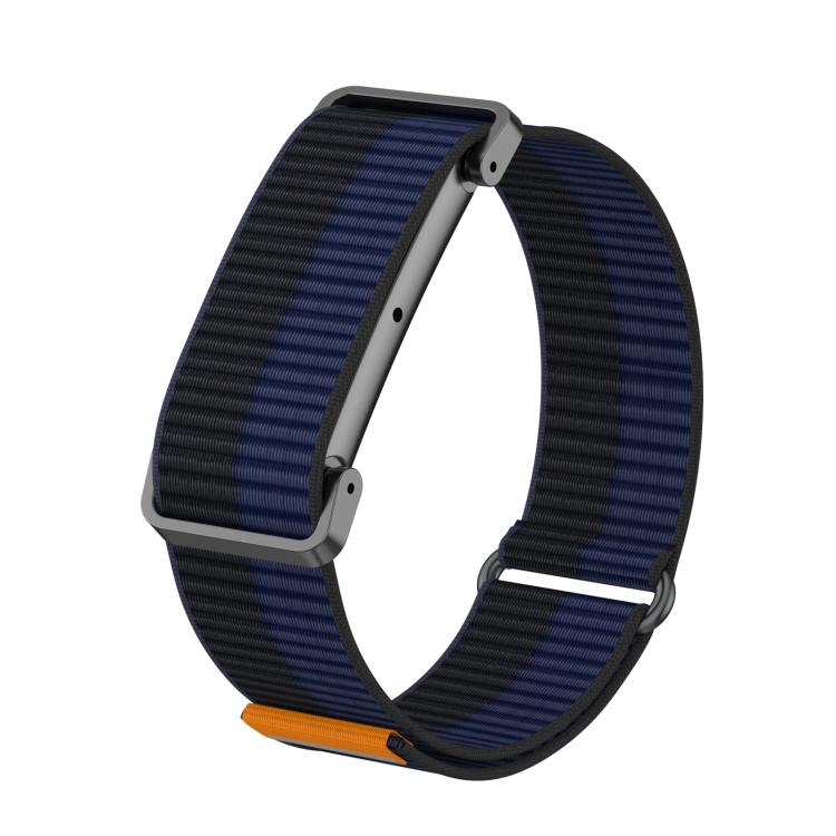 Metal Case Hybrid Nylon Hook and Loop Fastener Watch Band, For Google Fitbit Air