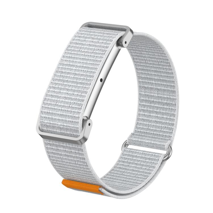 Metal Case Hybrid Nylon Hook and Loop Fastener Watch Band, For Google Fitbit Air