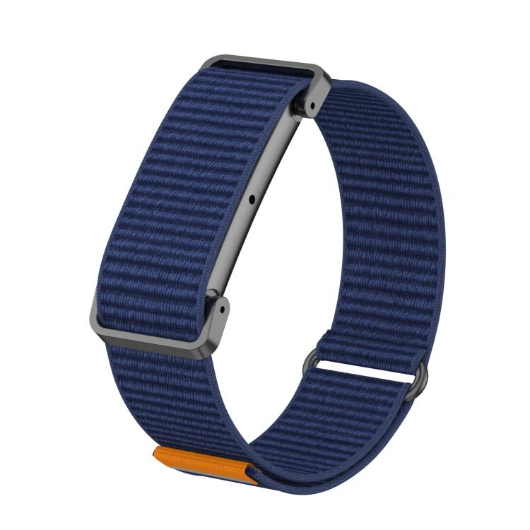 Metal Case Hybrid Nylon Hook and Loop Fastener Watch Band, For Google Fitbit Air