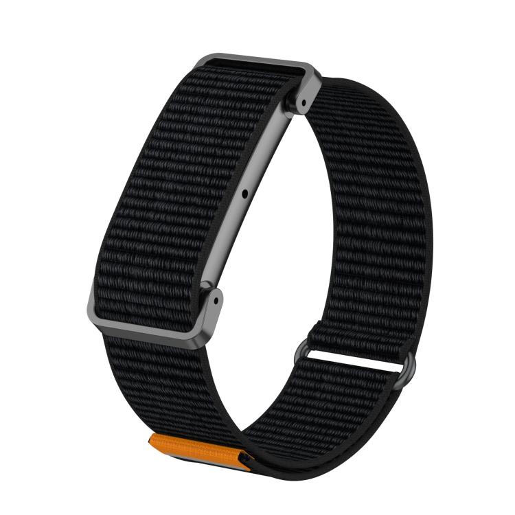 Metal Case Hybrid Nylon Hook and Loop Fastener Watch Band, For Google Fitbit Air