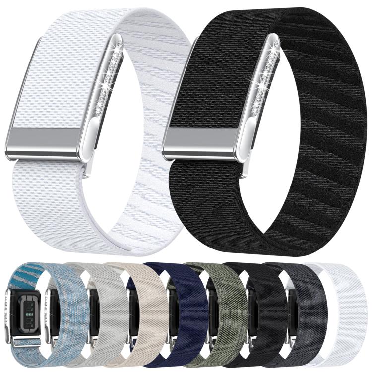 Single-Row Diamond Elastic Nylon Watch Band, For WHOOP 5.0 Electrocardiogram