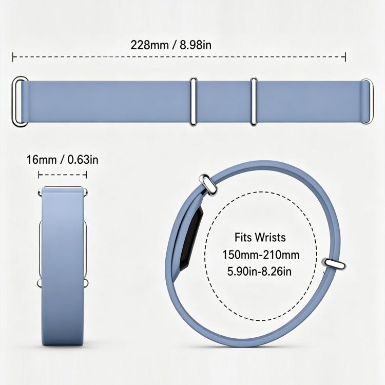 Solid Color Single Lap Silicone Loop Watch Band, For Google Fitbit Air
