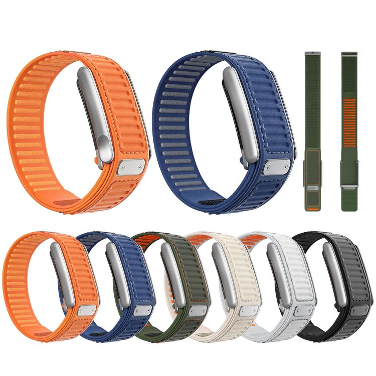 Quick Dry Two Color Nylon Hybrid Silicone Watch Watch Band, For WHOOP 5.0 Electrocardiogram, For WHOOP 5.0 Regular