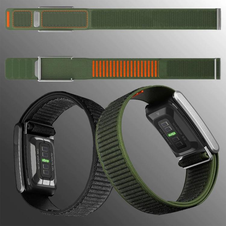 Quick Dry Two Color Nylon Hybrid Silicone Watch Watch Band, For WHOOP 5.0 Electrocardiogram, For WHOOP 5.0 Regular