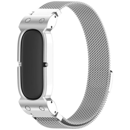 Metal Case Integrated Milanese Magnetic Stainless Steel Watch Band, For Google Fitbit Air