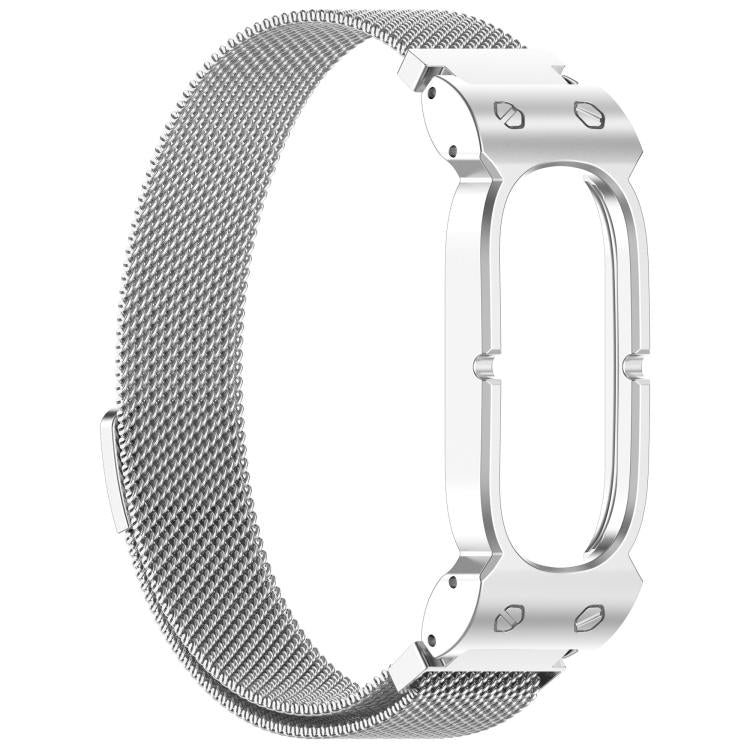 Metal Case Integrated Milanese Magnetic Stainless Steel Watch Band, For Google Fitbit Air