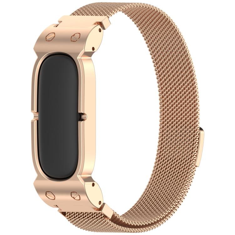 Metal Case Integrated Milanese Magnetic Stainless Steel Watch Band, For Google Fitbit Air