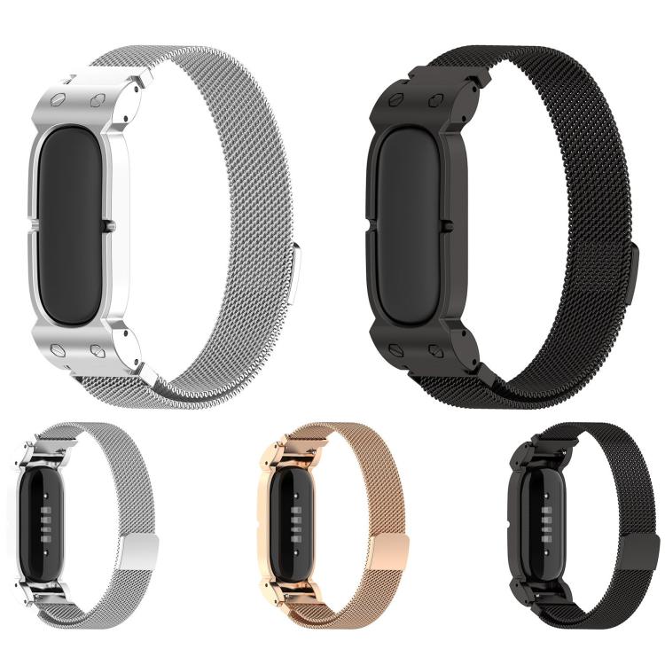 Metal Case Integrated Milanese Magnetic Stainless Steel Watch Band, For Google Fitbit Air