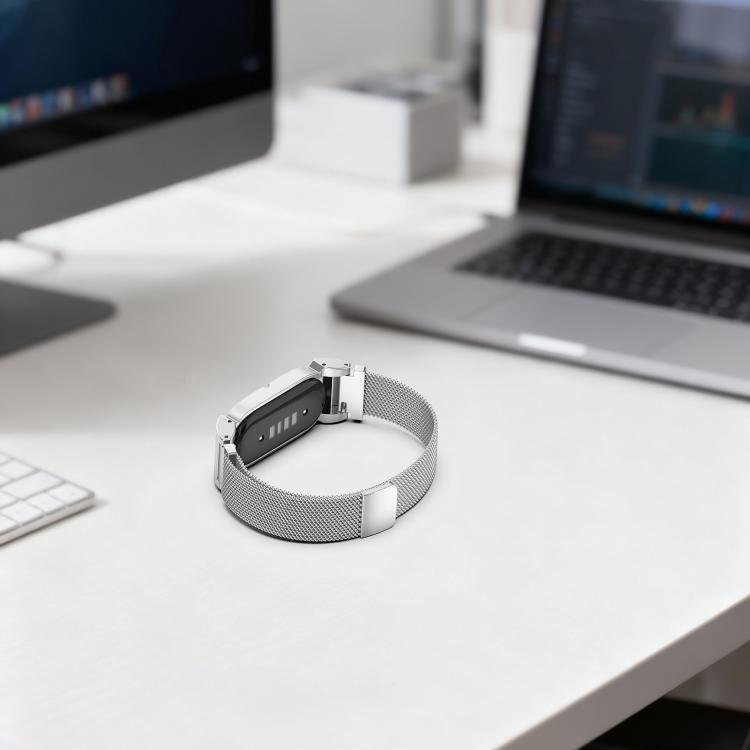 Metal Case Integrated Milanese Magnetic Stainless Steel Watch Band, For Google Fitbit Air