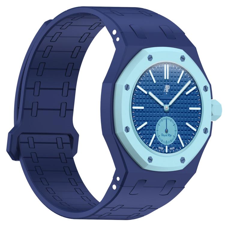 Integrated Three O Clock Side Magnetic Silicone Watch Band, For Swatch Royal Pop