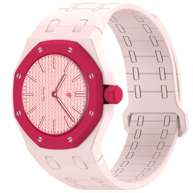 Integrated Three O Clock Side Magnetic Silicone Watch Band, For Swatch Royal Pop