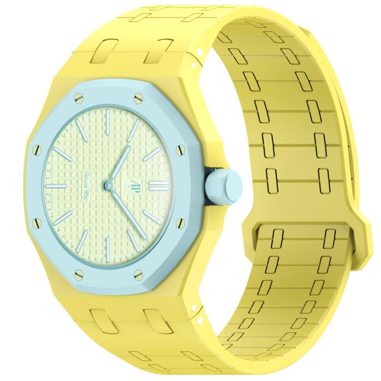 Integrated Three O Clock Side Magnetic Silicone Watch Band, For Swatch Royal Pop