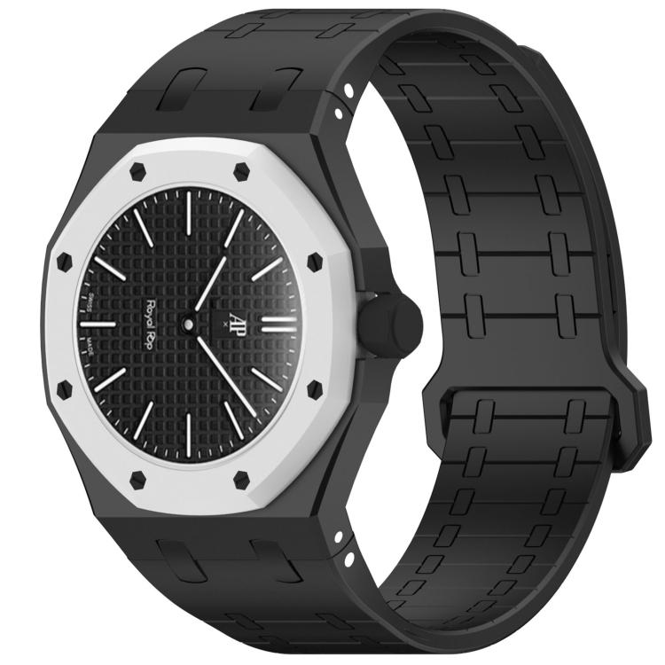 Integrated Three O Clock Side Magnetic Silicone Watch Band, For Swatch Royal Pop