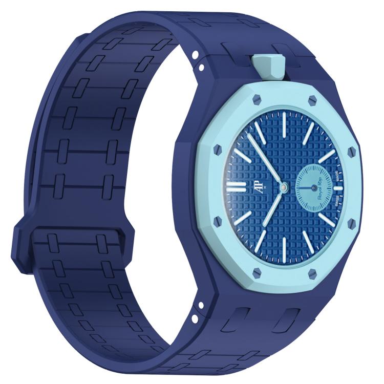Integrated Twelve O Clock Side Magnetic Silicone Watch Band, For Swatch Royal Pop