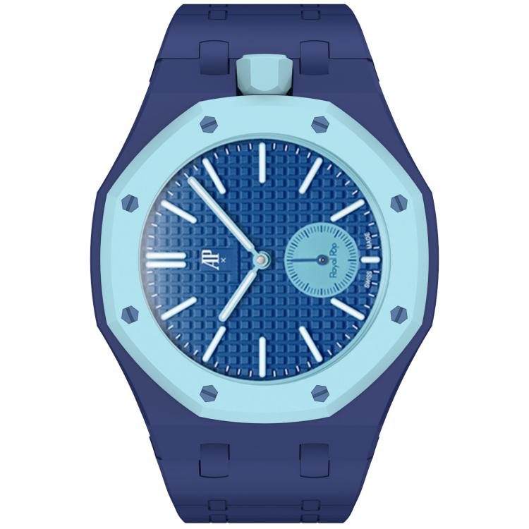 Integrated Twelve O Clock Side Magnetic Silicone Watch Band, For Swatch Royal Pop
