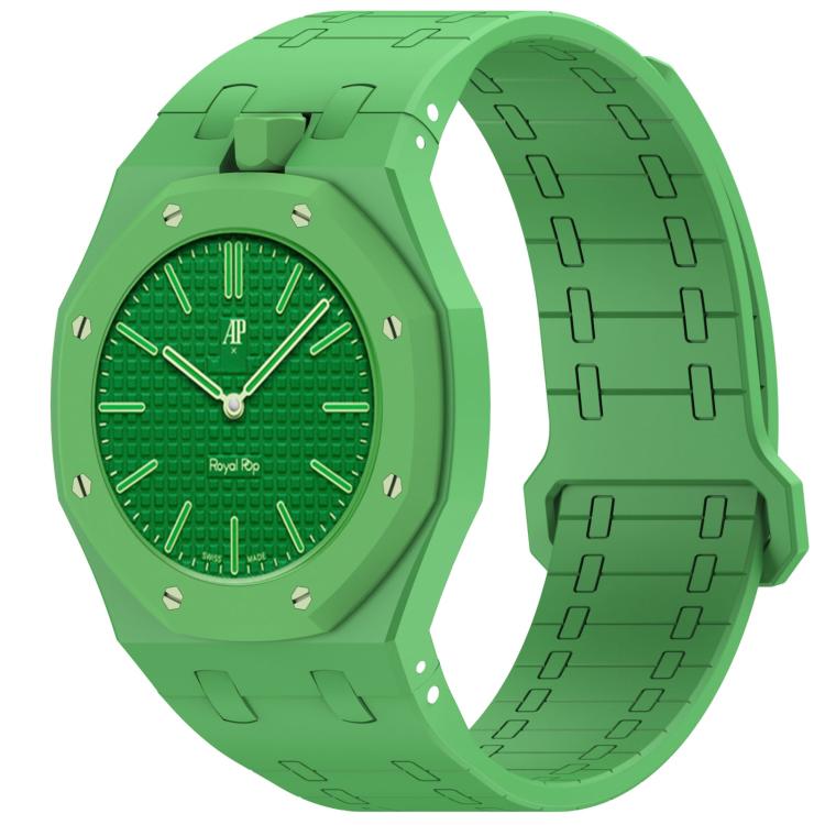 Integrated Twelve O Clock Side Magnetic Silicone Watch Band, For Swatch Royal Pop