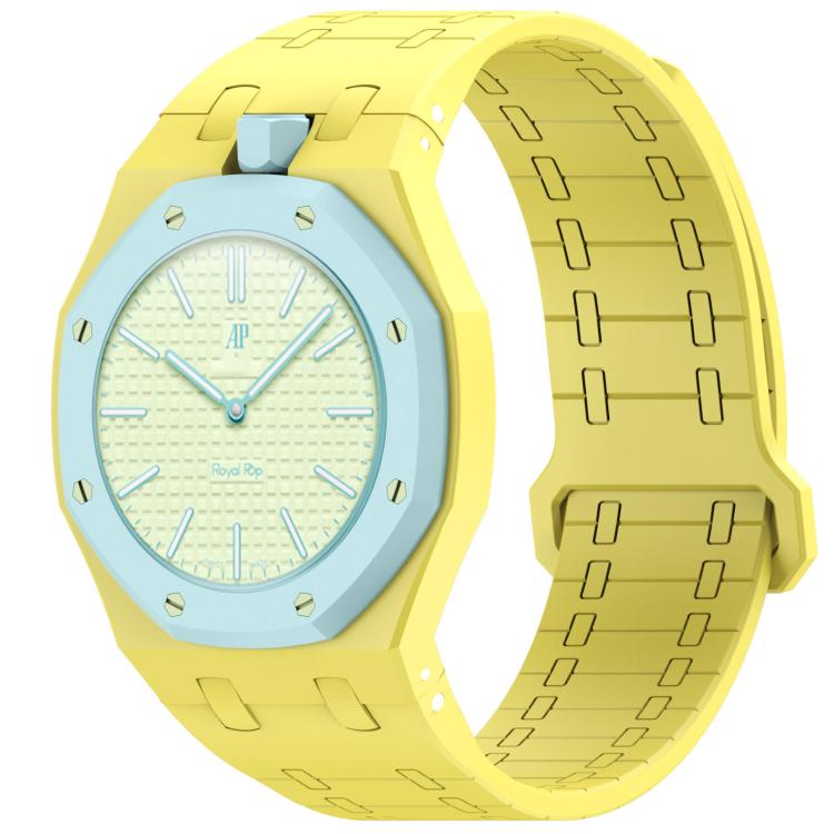 Integrated Twelve O Clock Side Magnetic Silicone Watch Band, For Swatch Royal Pop