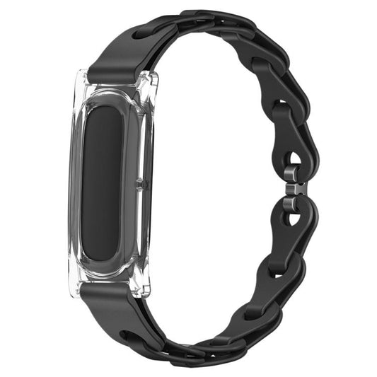 Transparent PC Case Hybrid Stylish Hollow Silicone Bracelet Watch Band, For Google Fitbit Air