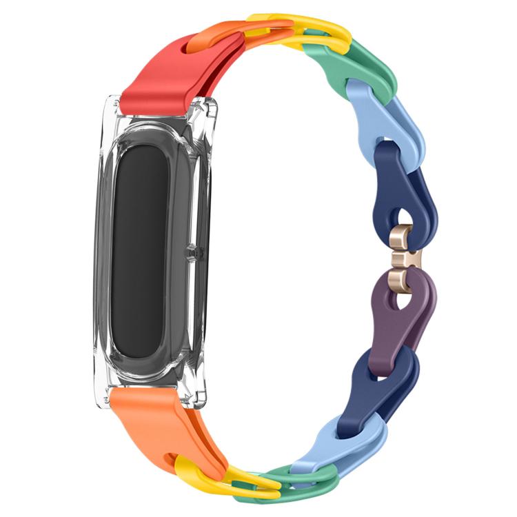 Transparent PC Case Hybrid Stylish Hollow Silicone Bracelet Watch Band, For Google Fitbit Air