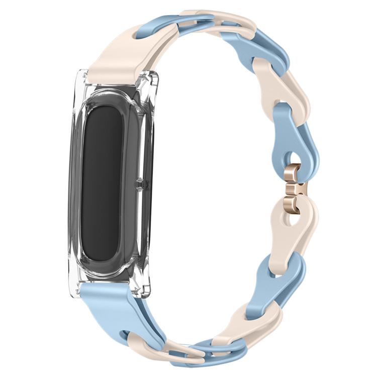 Transparent PC Case Hybrid Stylish Hollow Silicone Bracelet Watch Band, For Google Fitbit Air