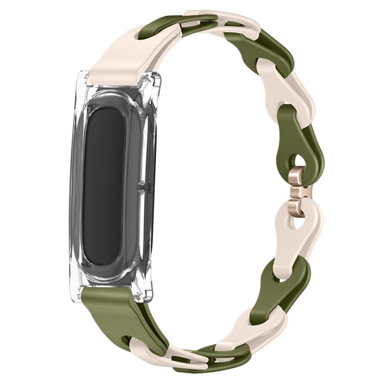 Transparent PC Case Hybrid Stylish Hollow Silicone Bracelet Watch Band, For Google Fitbit Air