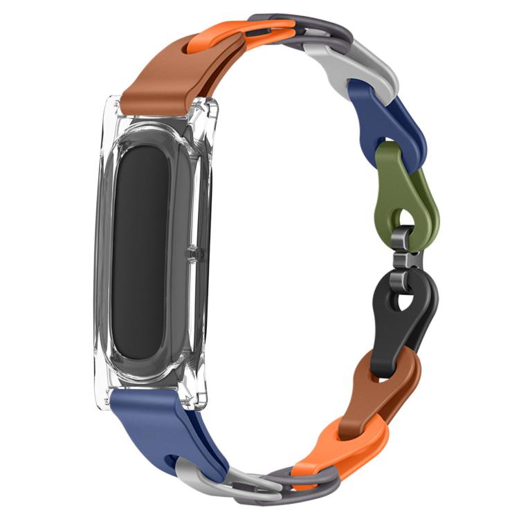 Transparent PC Case Hybrid Stylish Hollow Silicone Bracelet Watch Band, For Google Fitbit Air