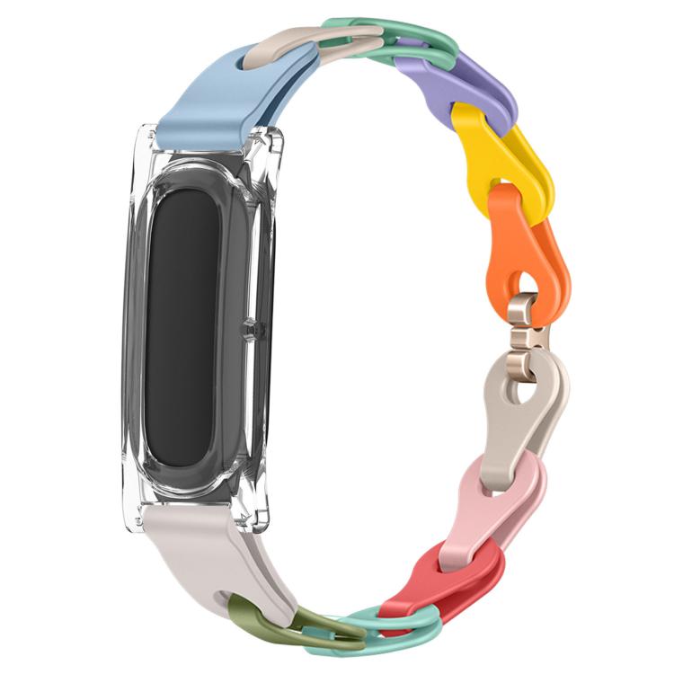 Transparent PC Case Hybrid Stylish Hollow Silicone Bracelet Watch Band, For Google Fitbit Air