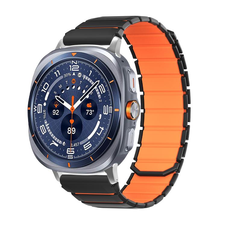 Two Color Magnetic Silicone Watch Band, For Galaxy Watch Ultra 2026-2024, For Galaxy Watch9/8/9 Classic/8 Classic