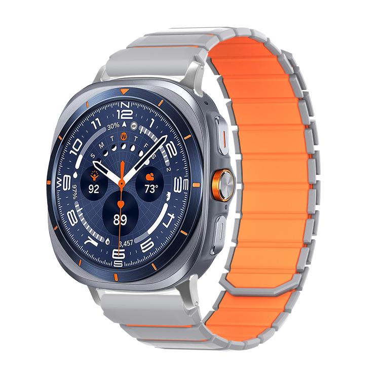 Two Color Magnetic Silicone Watch Band, For Galaxy Watch Ultra 2026-2024, For Galaxy Watch9/8/9 Classic/8 Classic