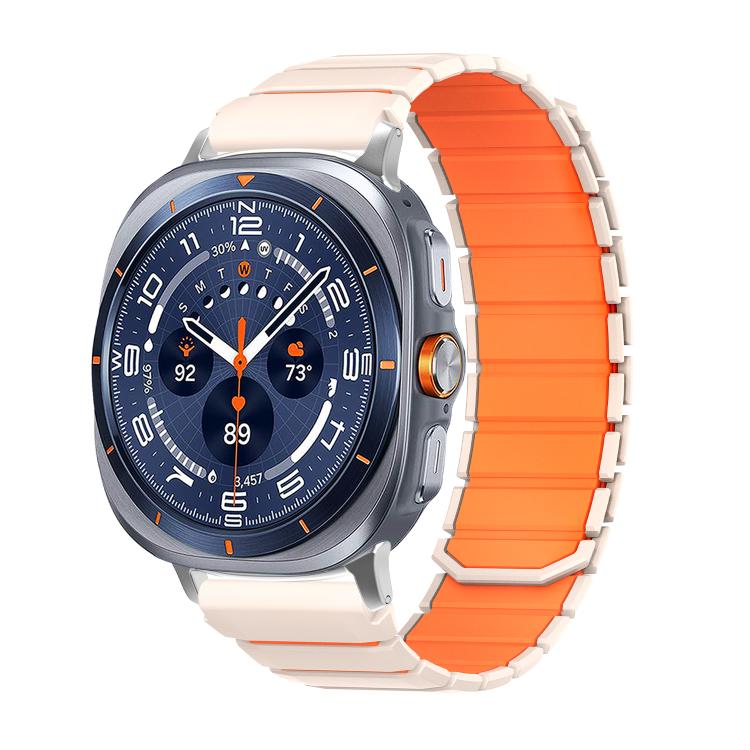 Two Color Magnetic Silicone Watch Band, For Galaxy Watch Ultra 2026-2024, For Galaxy Watch9/8/9 Classic/8 Classic