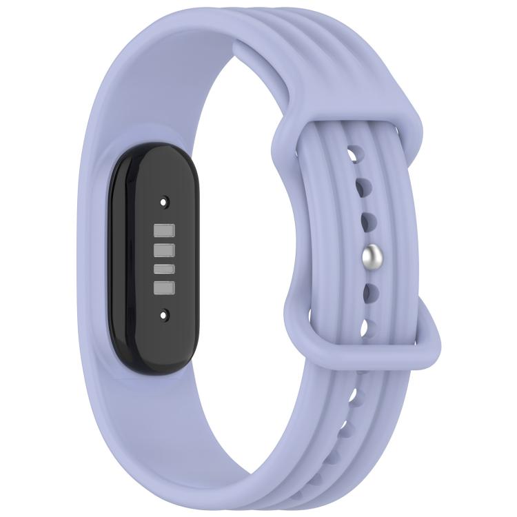 Vertical Texture Butterfly Buckle Solid Color Silicone Watch Band, For Google Fitbit Air