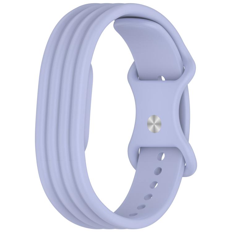 Vertical Texture Butterfly Buckle Solid Color Silicone Watch Band, For Google Fitbit Air
