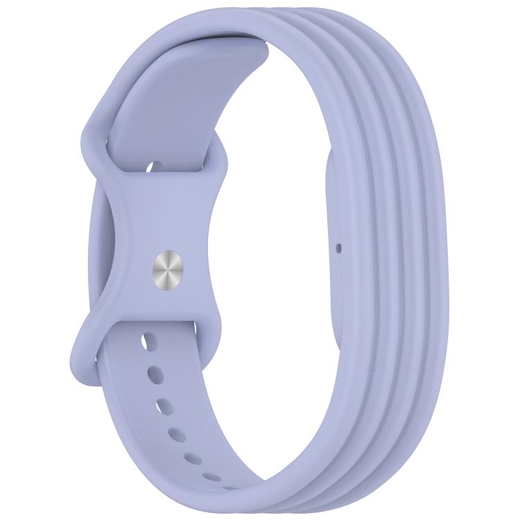 Vertical Texture Butterfly Buckle Solid Color Silicone Watch Band, For Google Fitbit Air