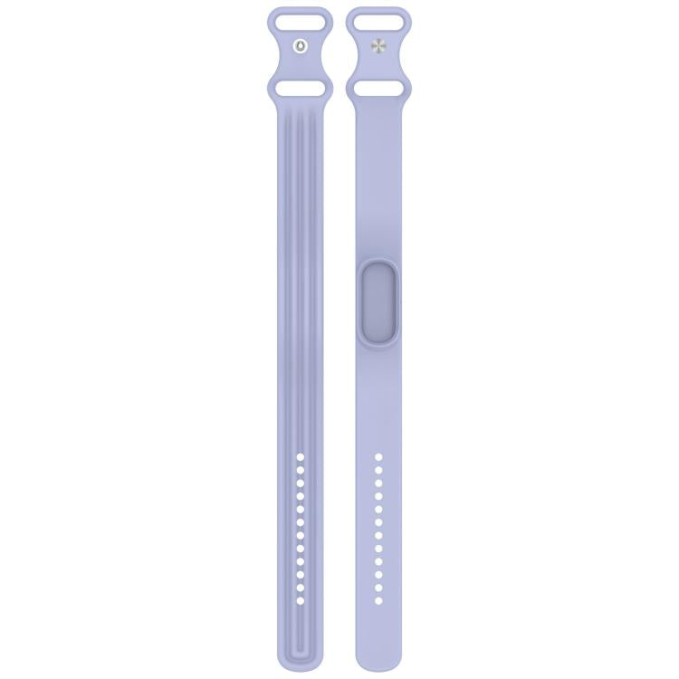 Vertical Texture Butterfly Buckle Solid Color Silicone Watch Band, For Google Fitbit Air