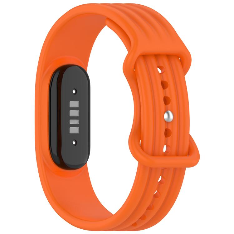 Vertical Texture Butterfly Buckle Solid Color Silicone Watch Band, For Google Fitbit Air