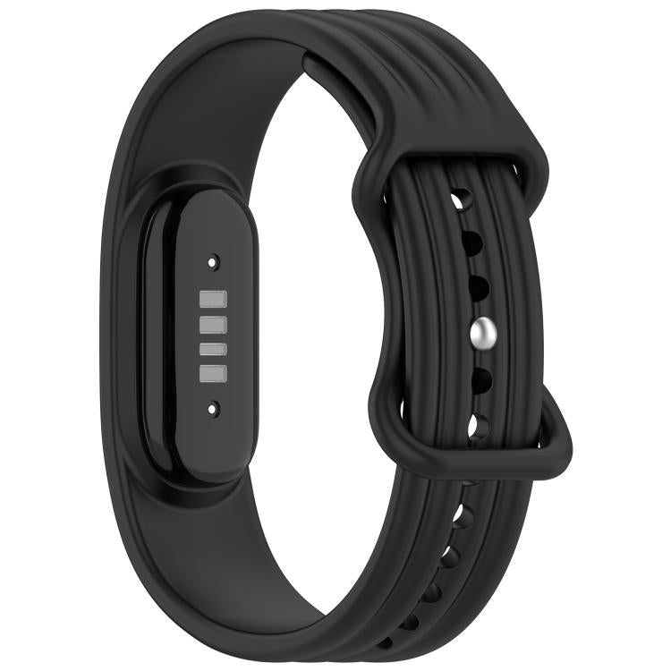 Vertical Texture Butterfly Buckle Solid Color Silicone Watch Band, For Google Fitbit Air